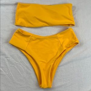 High Waisted Yellow Bikini
